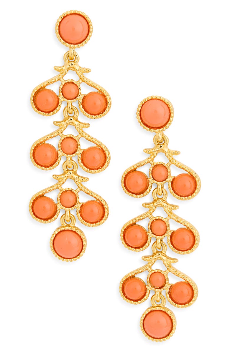 Kenneth Jay Lane Coral Drop Earrings, Main, color, 