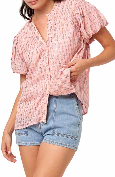 CIEBON Charley Puff Sleeve Button-Up Top