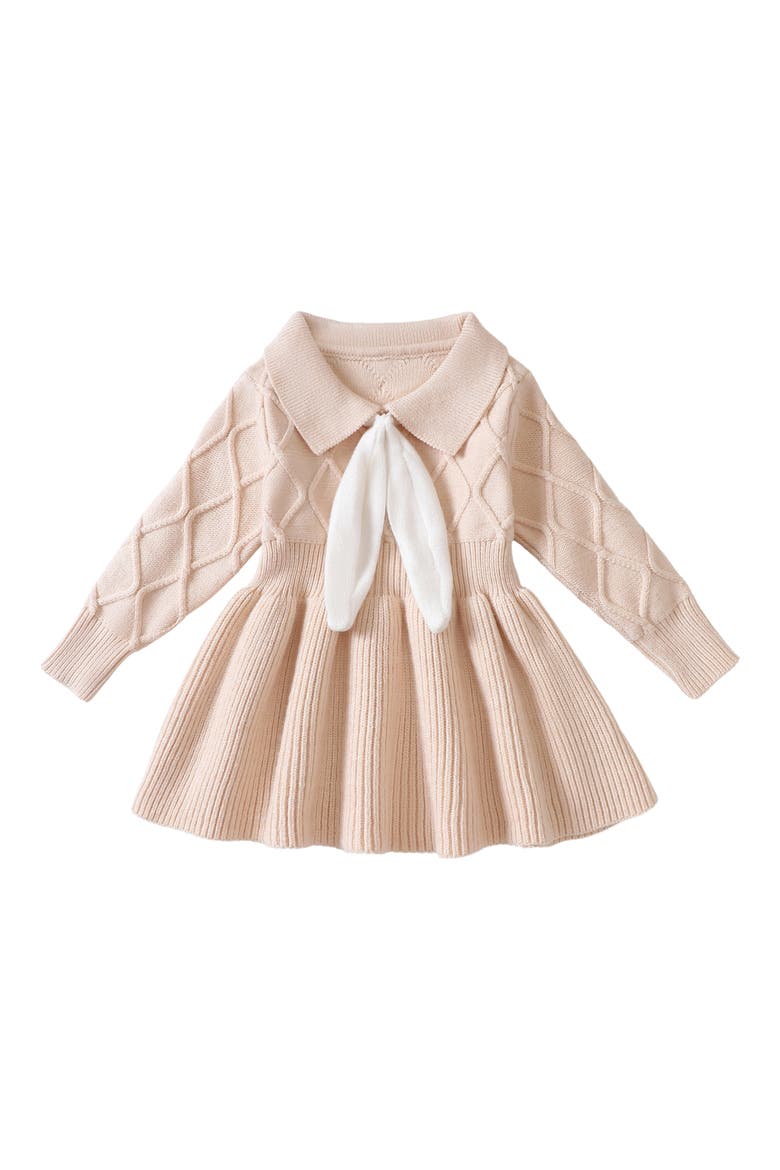 Yara Long Sleeve Cotton Sweater Dress, Main, color, APRICOT