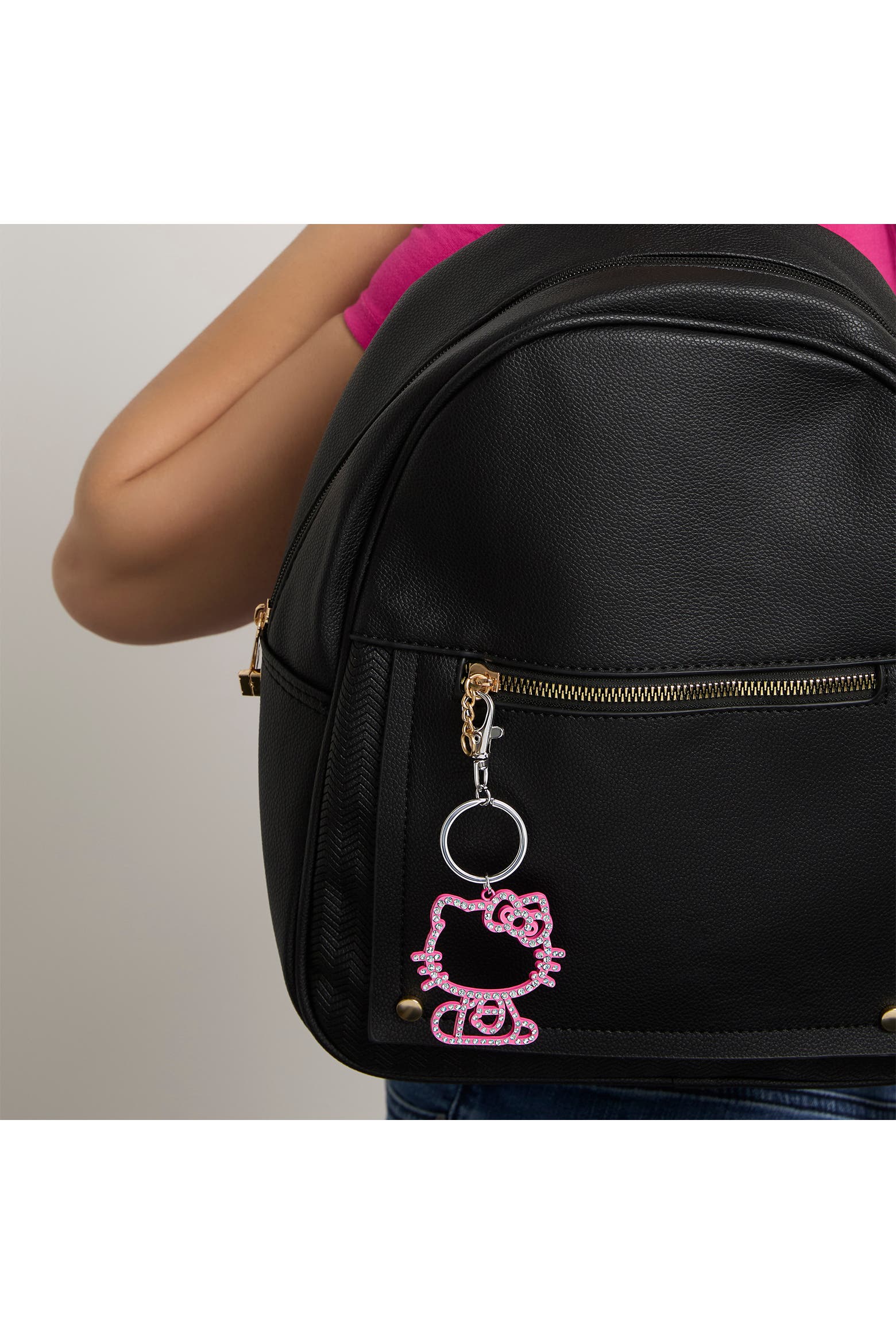 Hello Litty Core Hello Kitty Pink Crystal Outline Keychain | Nordstrom
