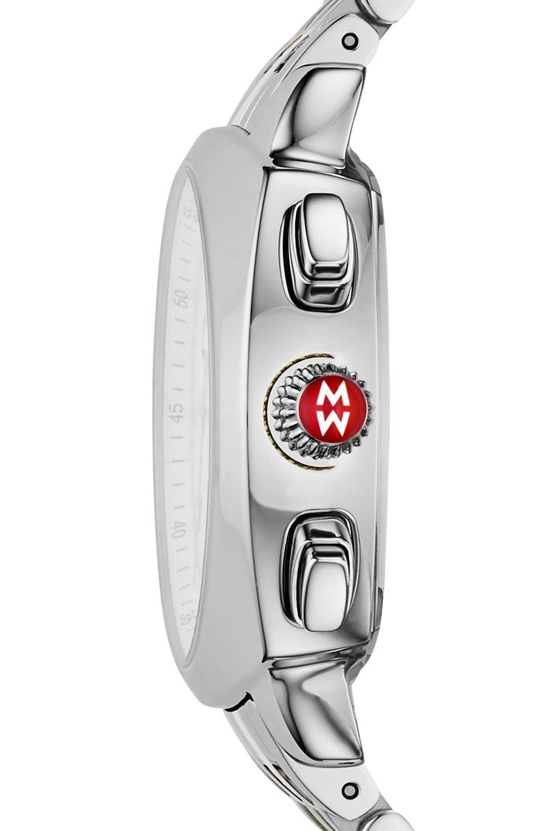 MICHELE Ascalon Diamond Dial Chronograph Watch Head & Bracelet, 38mm, Alternate, color,