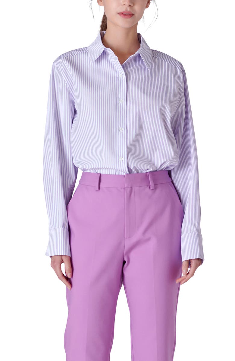 English Factory Stripe Colorbock Button-Up Shirt, Alternate, color, 