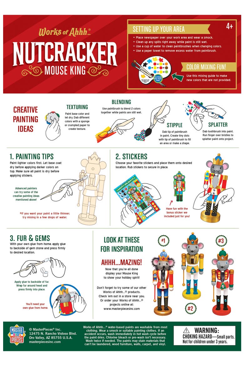 Nutcracker Mouse King Wood Paint Kit, Alternate, color, Multicolor