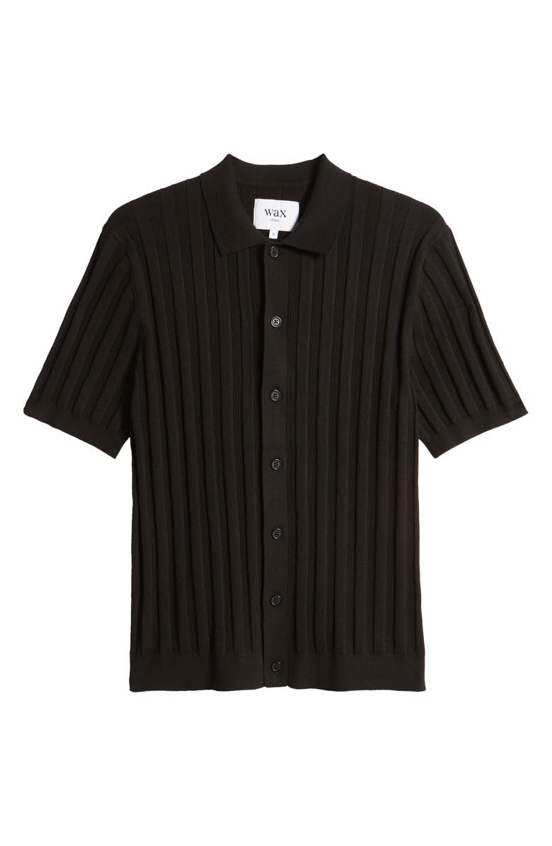 Wax London Tellaro Short Sleeve Cotton Blend Pointelle Button-Up Sweater, Alternate, color,