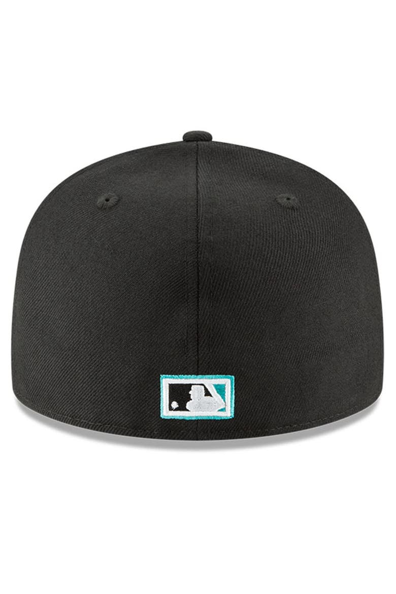 Men's New Era Black Florida Marlins Cooperstown Collection Wool 59FIFTY Fitted Hat, Alternate, color, Black