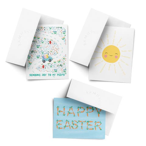 Easter Assorted Greeting Card Pack (3ct) "Peeps, Easter Carrots, Sunny Thanks"