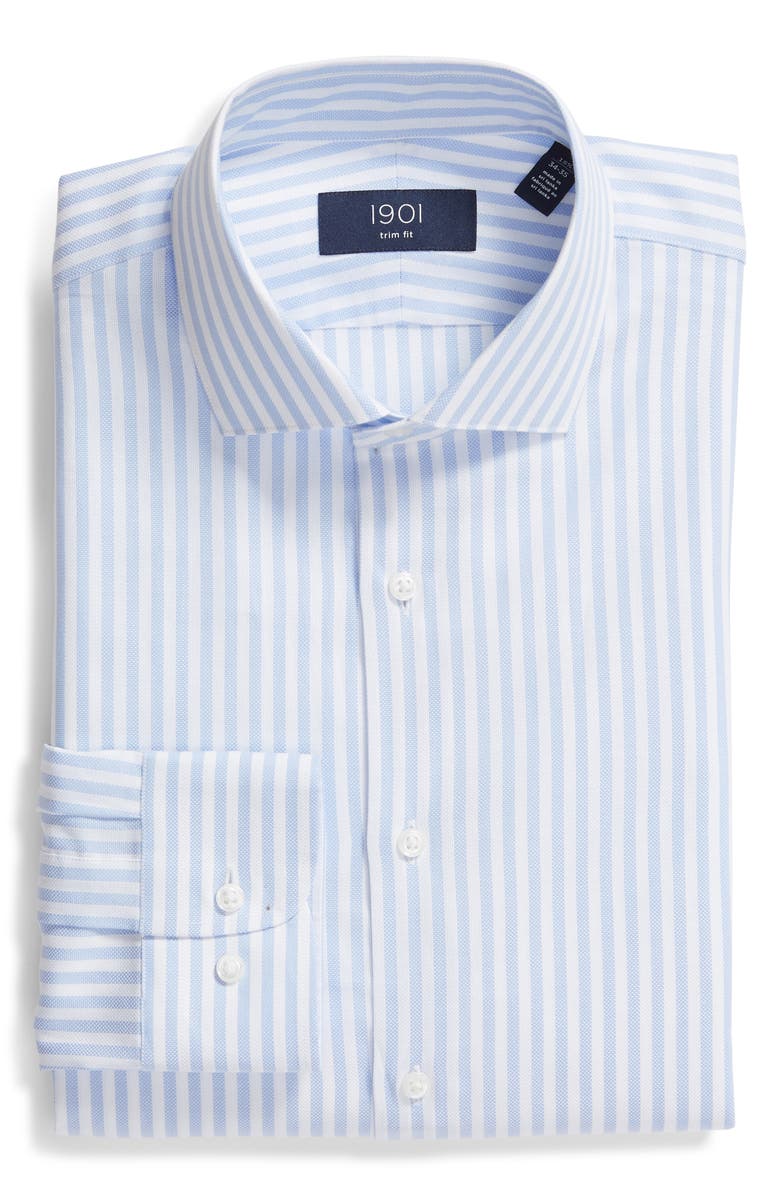 1901 Trim Fit Stripe Dress Shirt, Alternate, color, 