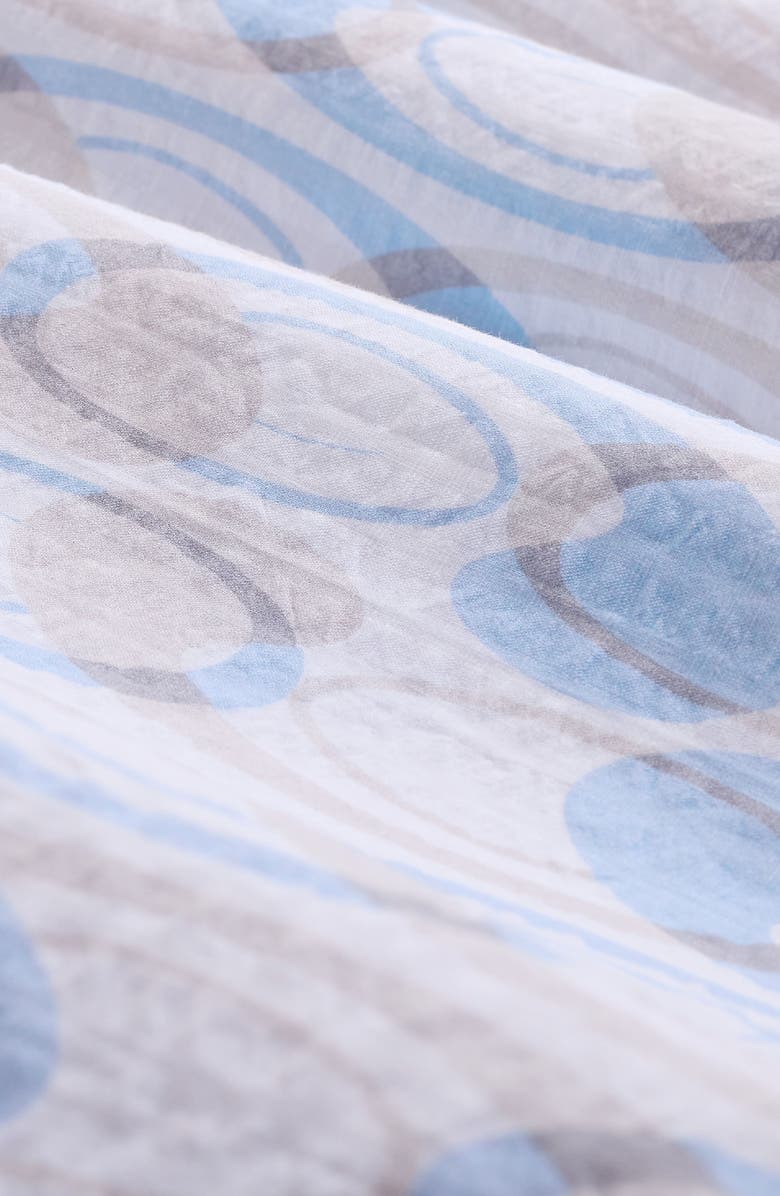 Bugatchi Vero Shaped Fit Geometric Print Short Sleeve Button-Up Shirt, Alternate, color, Hazy Blue