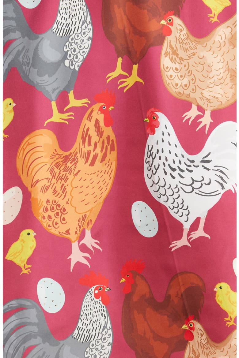 Chickens Satin Pajamas, Alternate, color, MAROON