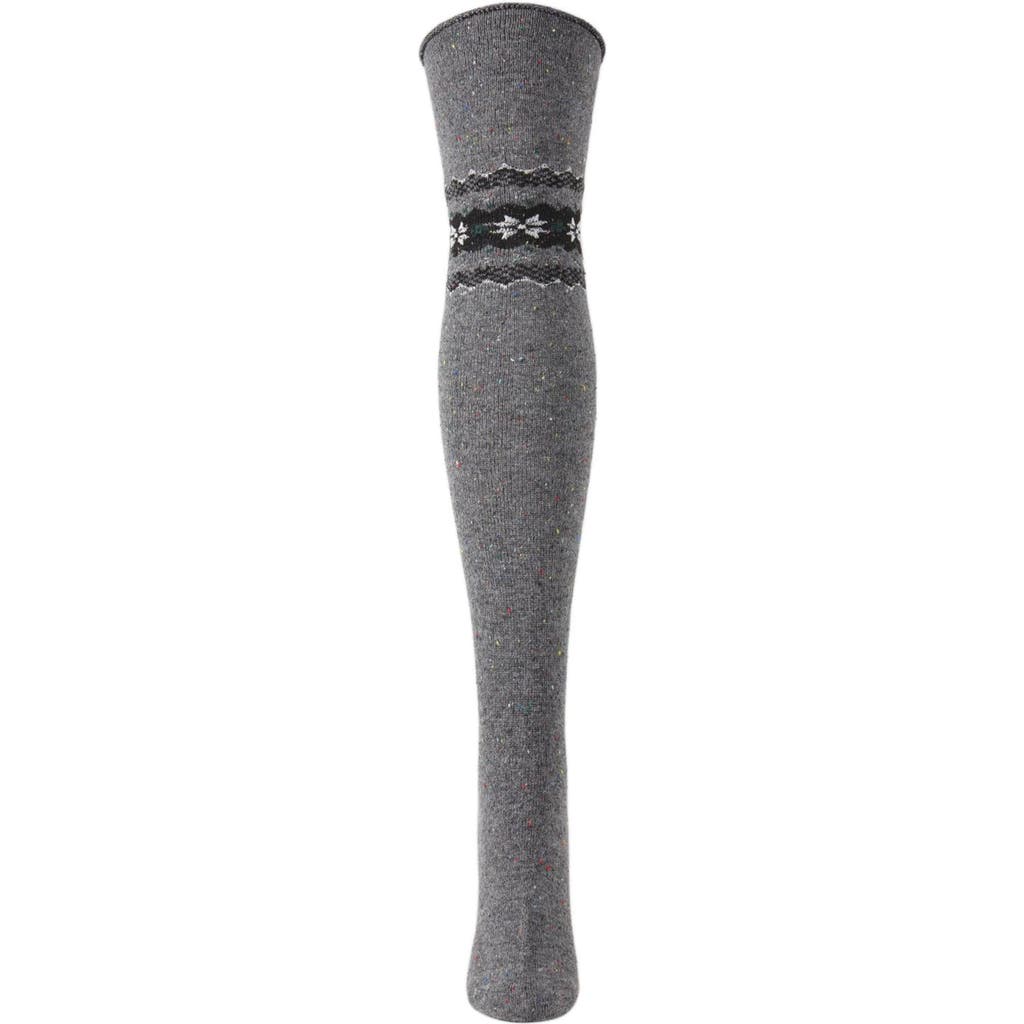 Memoi Nordic Sparks Over The Knee Socks In Gray