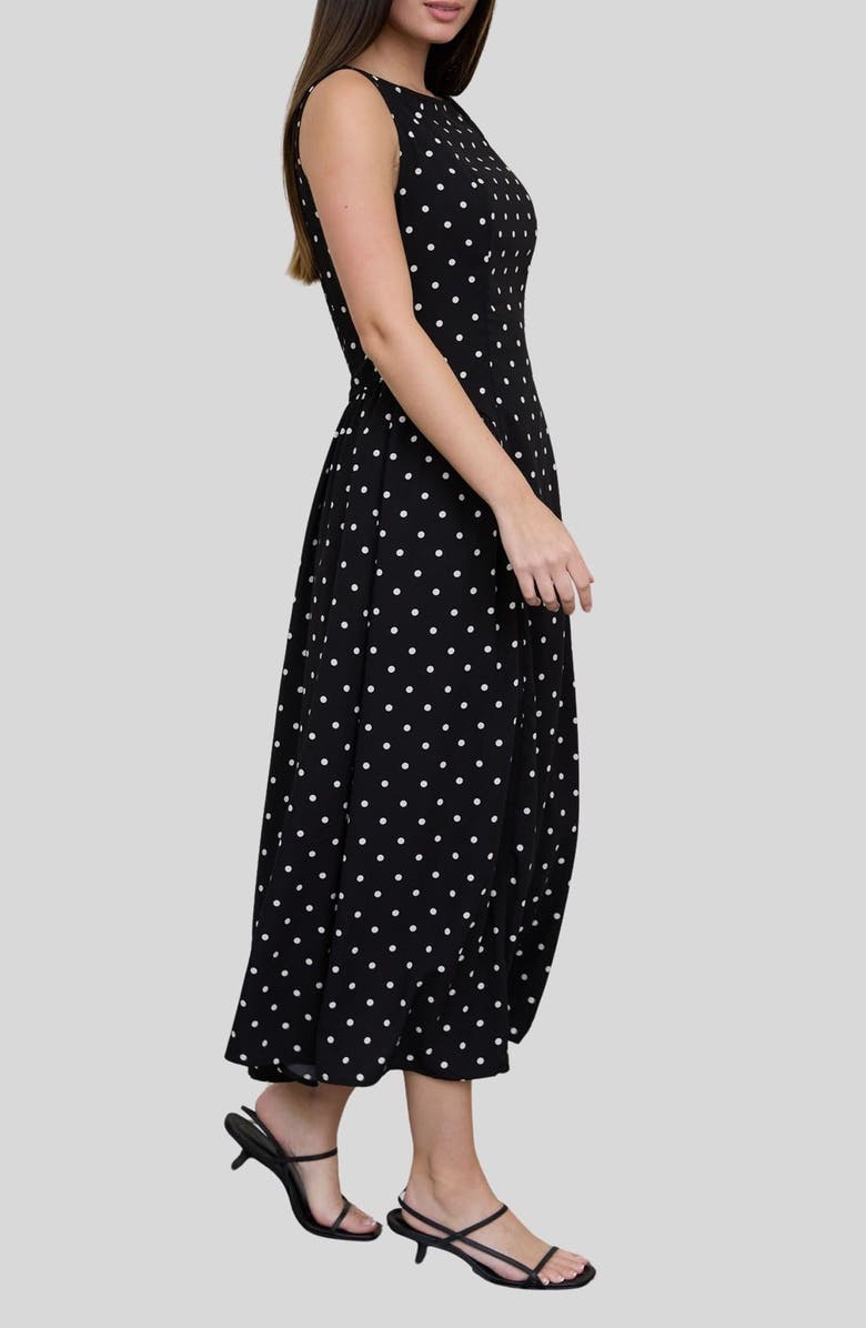 Blu Pepper Polka Dot Sleeveless Midi Dress, Alternate, color, 