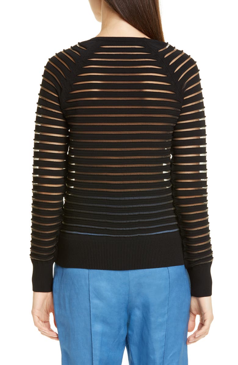 PARTOW Margot Sheer Stripe Sweater, Alternate, color, 