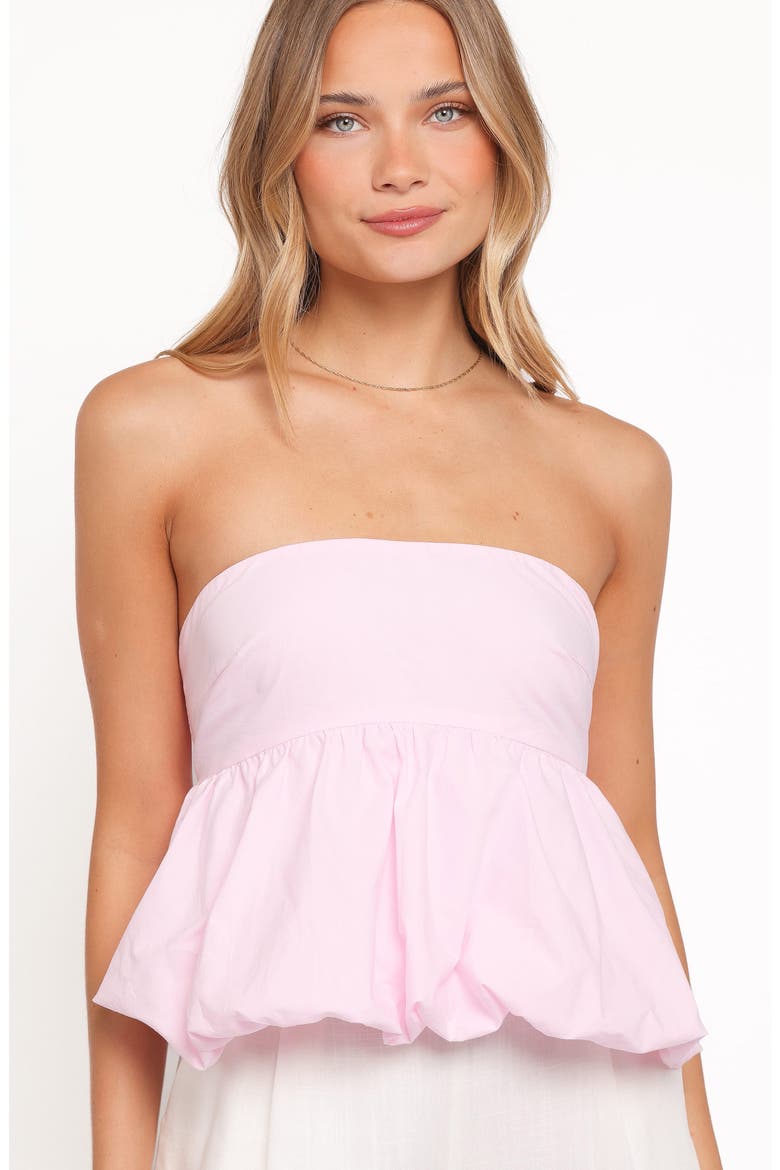 Yvanna Bubble Hem Strapless Top, Alternate, color, PINK
