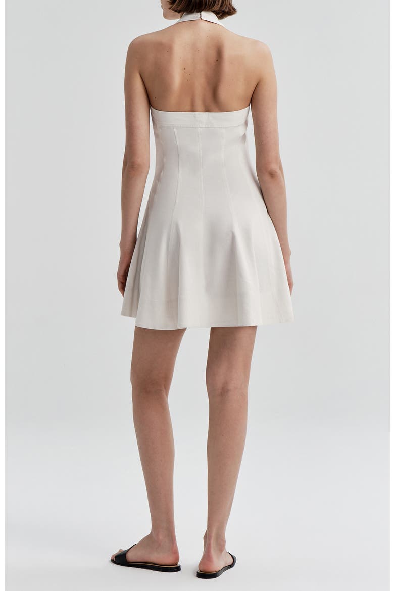 Elli Fit & Flare Linen Blend Halter Dress, Alternate, color, BUTTERCREAM