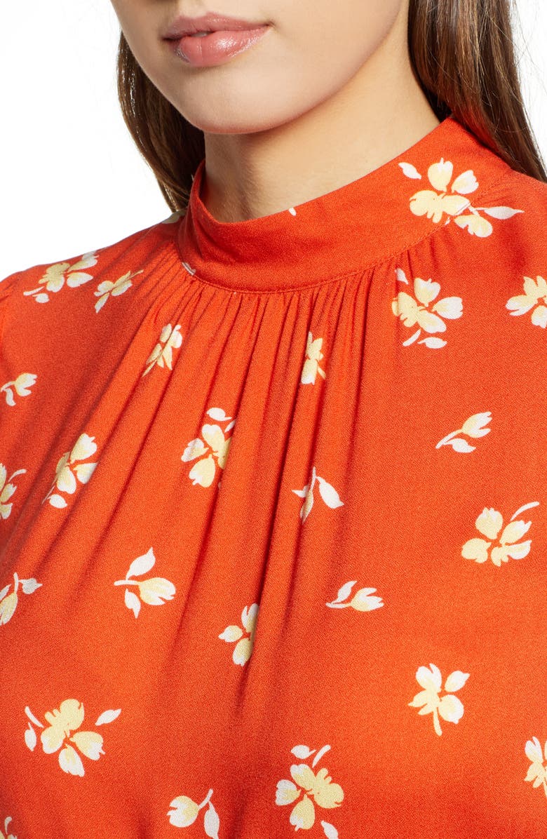 Leith Mock Neck Minidress, Alternate, color, 