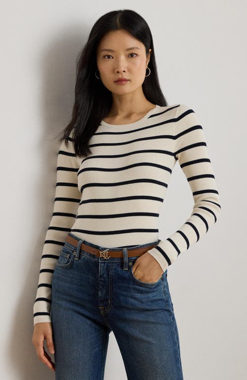 Ralph Lauren Lauren Brendis Cotton Blend Rib Top In White