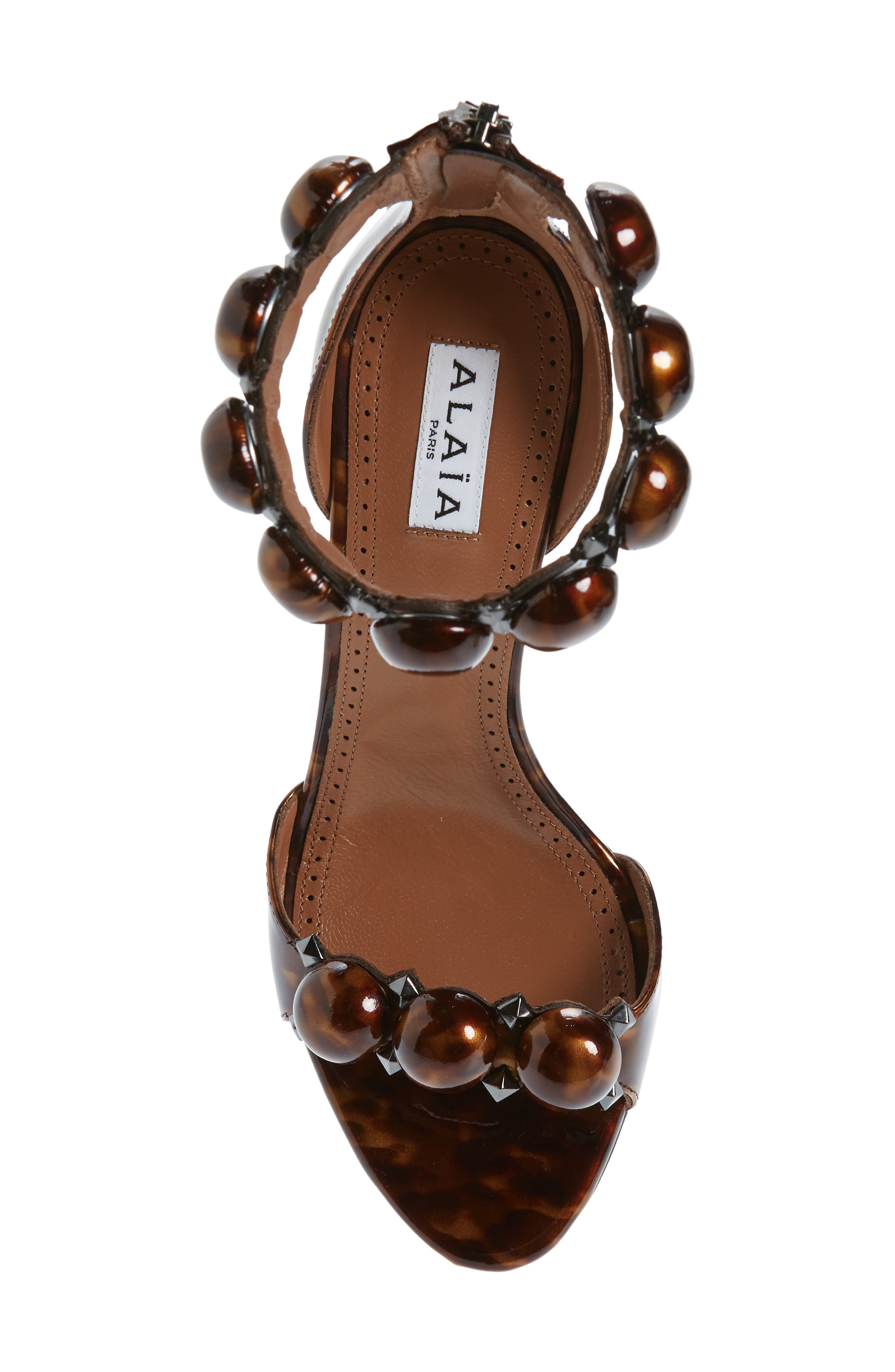 Alaïa La Bombe Patent Leather Sandal, Alternate, color, 