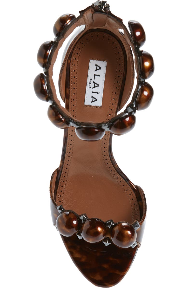 Alaïa La Bombe Patent Leather Sandal, Alternate, color,