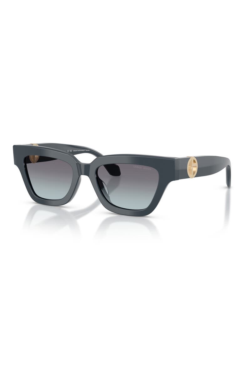 50mm Gradient Cat Eye Sunglasses, Alternate, color, DUSTY BLUE / BLUE GRADIENT