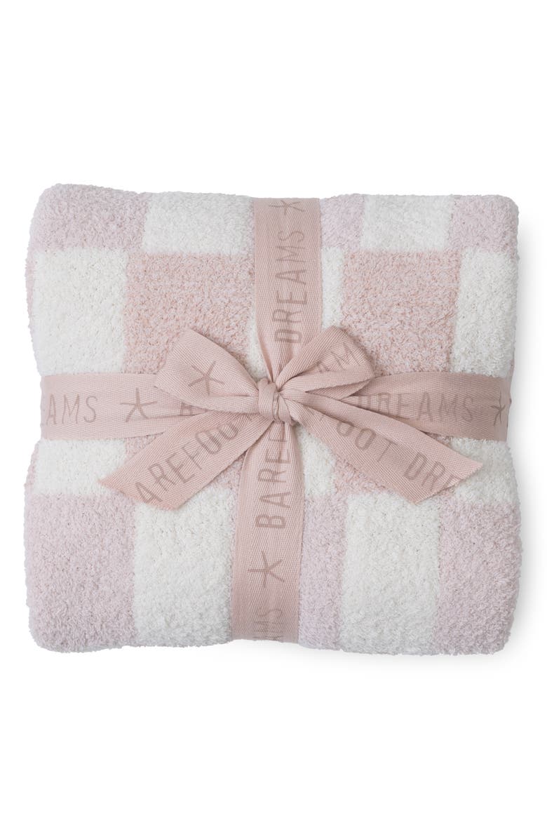 Barefoot Dreams<sup>®</sup> Check Scallop Border CozyChic<sup>®</sup> Stroller Blanket, Alternate, color,