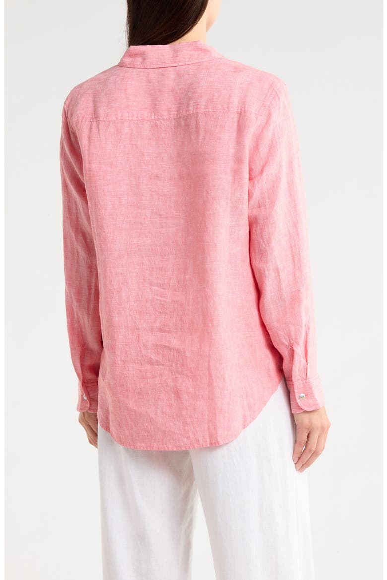 Coastalina Linen Button-Up Shirt, Alternate, color, STRAWBERRY PINK