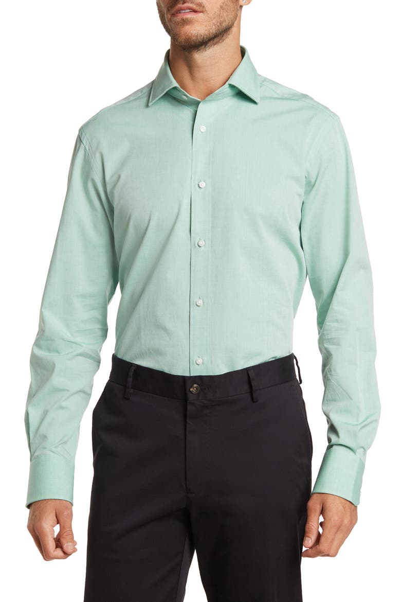 Solid Long Sleeve Shirt, Main, color, GREEN