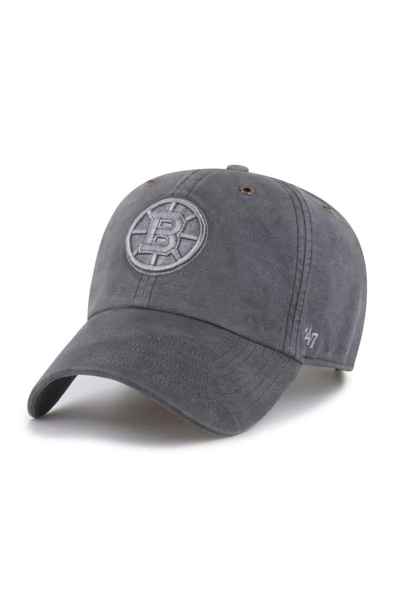 CARHARTT X 47 Men's Carhartt x '47  Charcoal Boston Bruins Clean Up Adjustable Hat, Alternate, color, Charcoal