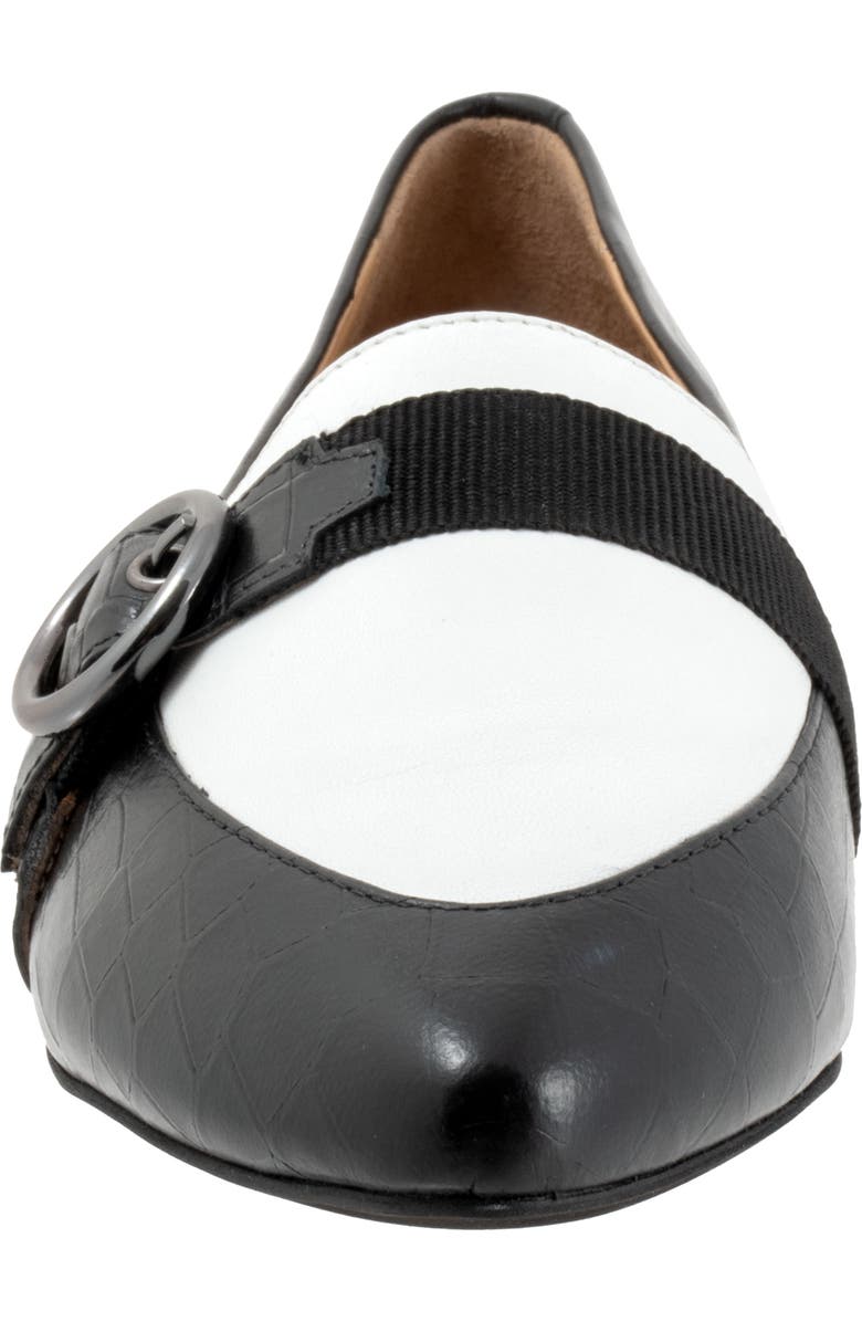 Trotters Emmett Pointed Toe Loafer Flat, Alternate, color, Black/ White