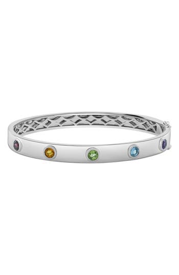 Effy Bezel Set Gemstone Bangle Bracelet In Silver
