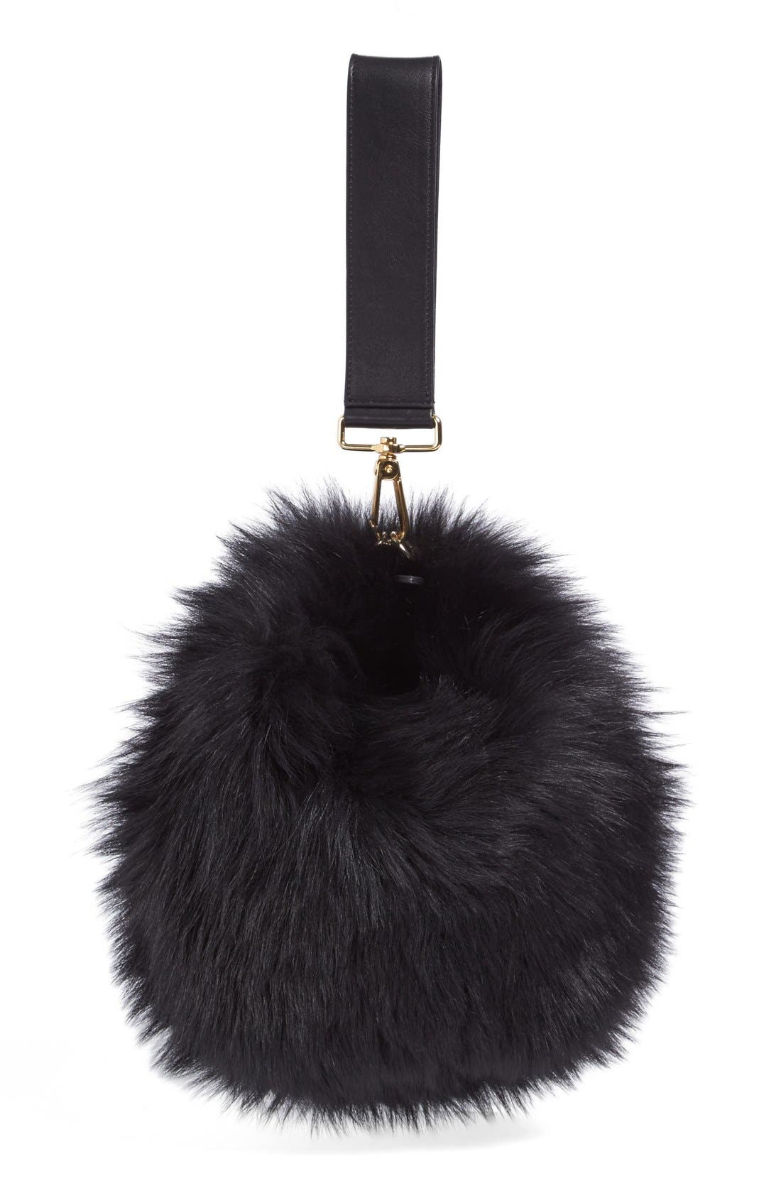 Simone Rocha Genuine Shearling Puff Clutch, Alternate, color, 