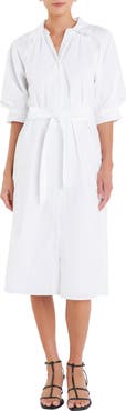 English Factory Tie Belt Shirtdress
