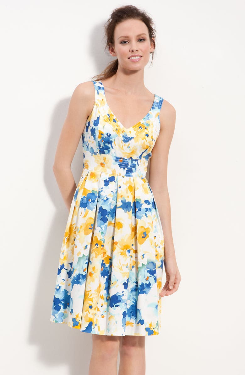 Muse Floral Print Fit & Flare Dress, Main, color, 