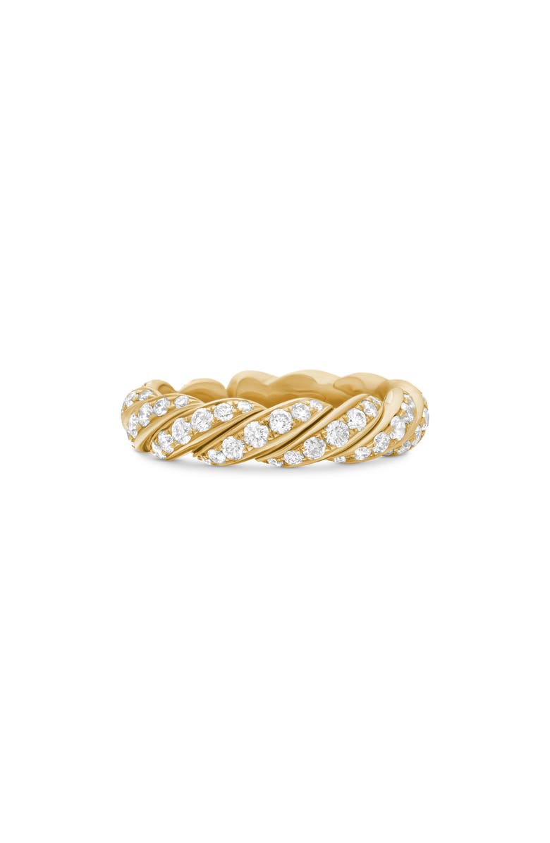 David Yurman Pavéflex Band Ring in 18K Gold with Diamonds, Main, color, Gold/ Diamond