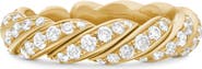 David Yurman Pavéflex Band Ring in 18K Gold with Diamonds