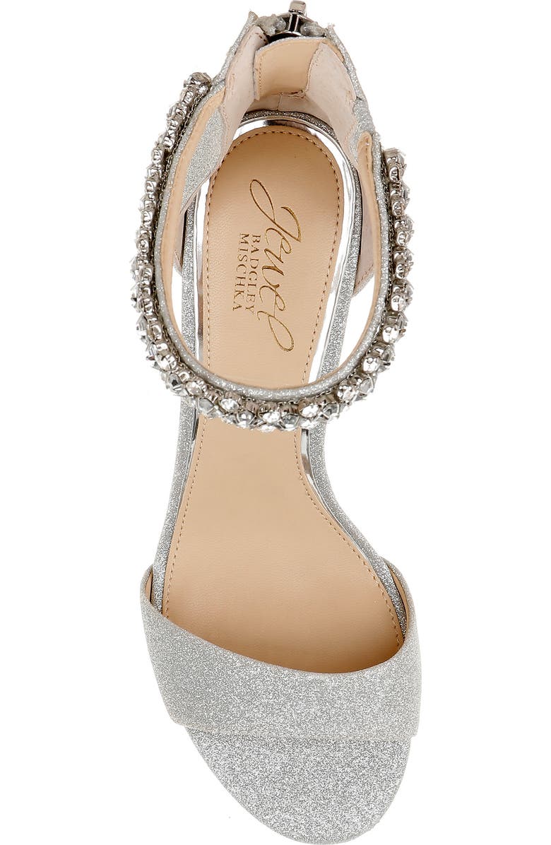 Jewel Badgley Mischka Badgley Mischka Collection Louise Ankle Strap Sandal, Alternate, color, Silver