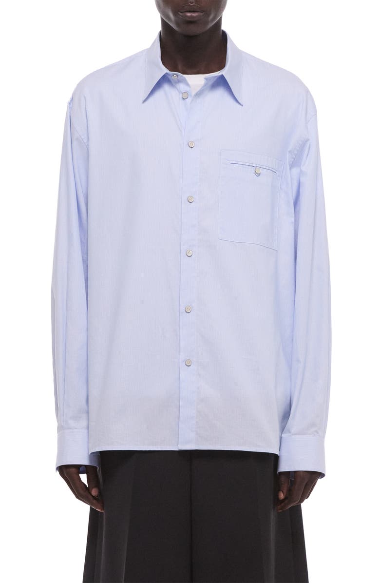 Helmut Lang Relaxed Fit Stripe Button-Up Shirt, Main, color, 