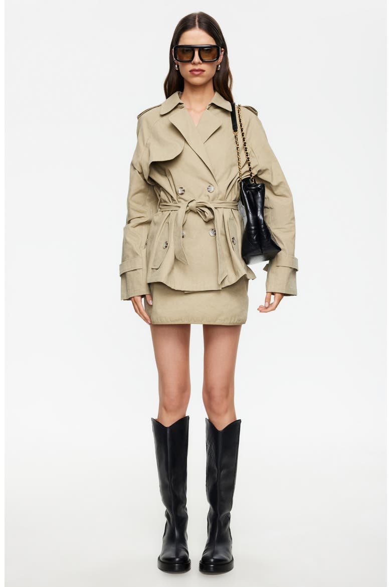 Trencherous Crop Coat, Alternate, color, TAN