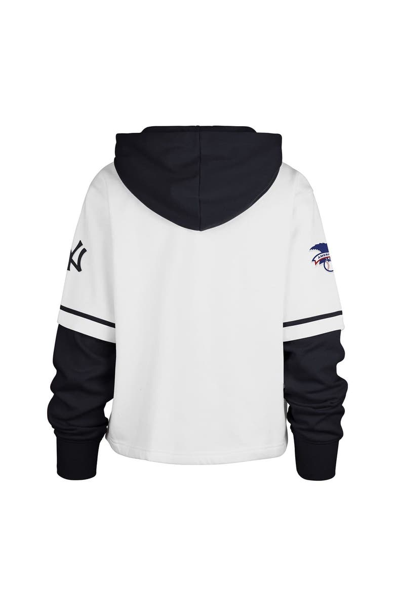 '47 Women's '47 White New York Yankees Trifecta Shortstop Cropped Pullover Hoodie, Alternate, color, White