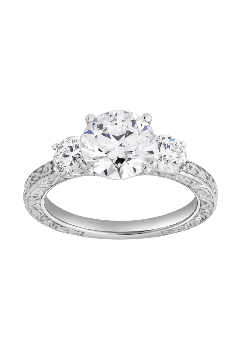 Ismere 14K Gold 2.65 Ct Round Lab Grown Diamond Engagement Ring, Main, color, 14K White Gold