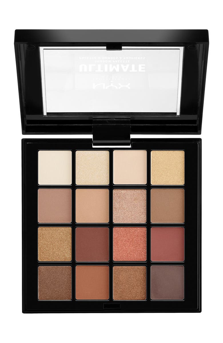 NYX PROFESSIONAL MAKEUP NYX COSMETICS Warm Neutrals Ultimate Shadow Palette, Alternate, color, Open Misc