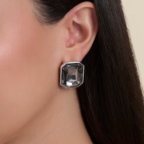 Jessica Simpson Gemstone Crystal Stud Earrings In Gray