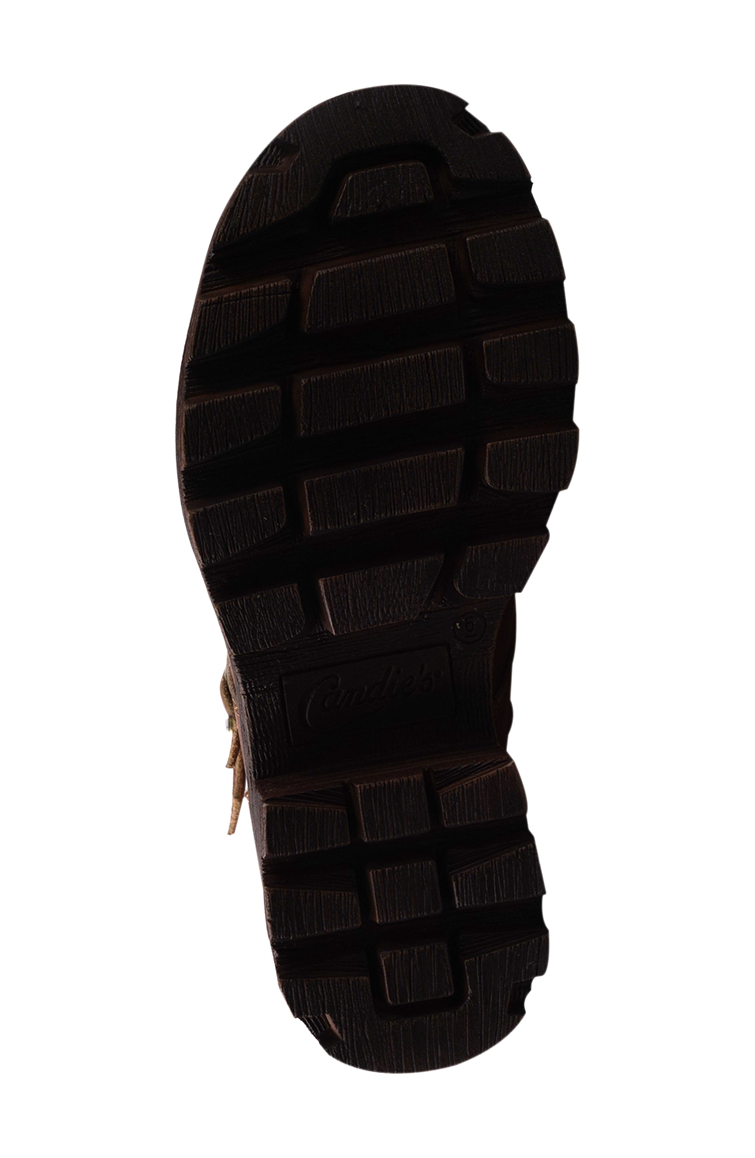 Candie's Stanza Lug Sole Moto Bootie, Alternate, color, Tan Leather