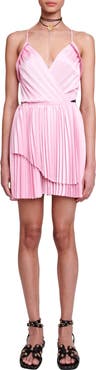 maje Riplital Pleated Cutout Back Dress