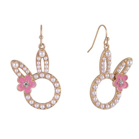 Pearl Easter Bunny Earrings