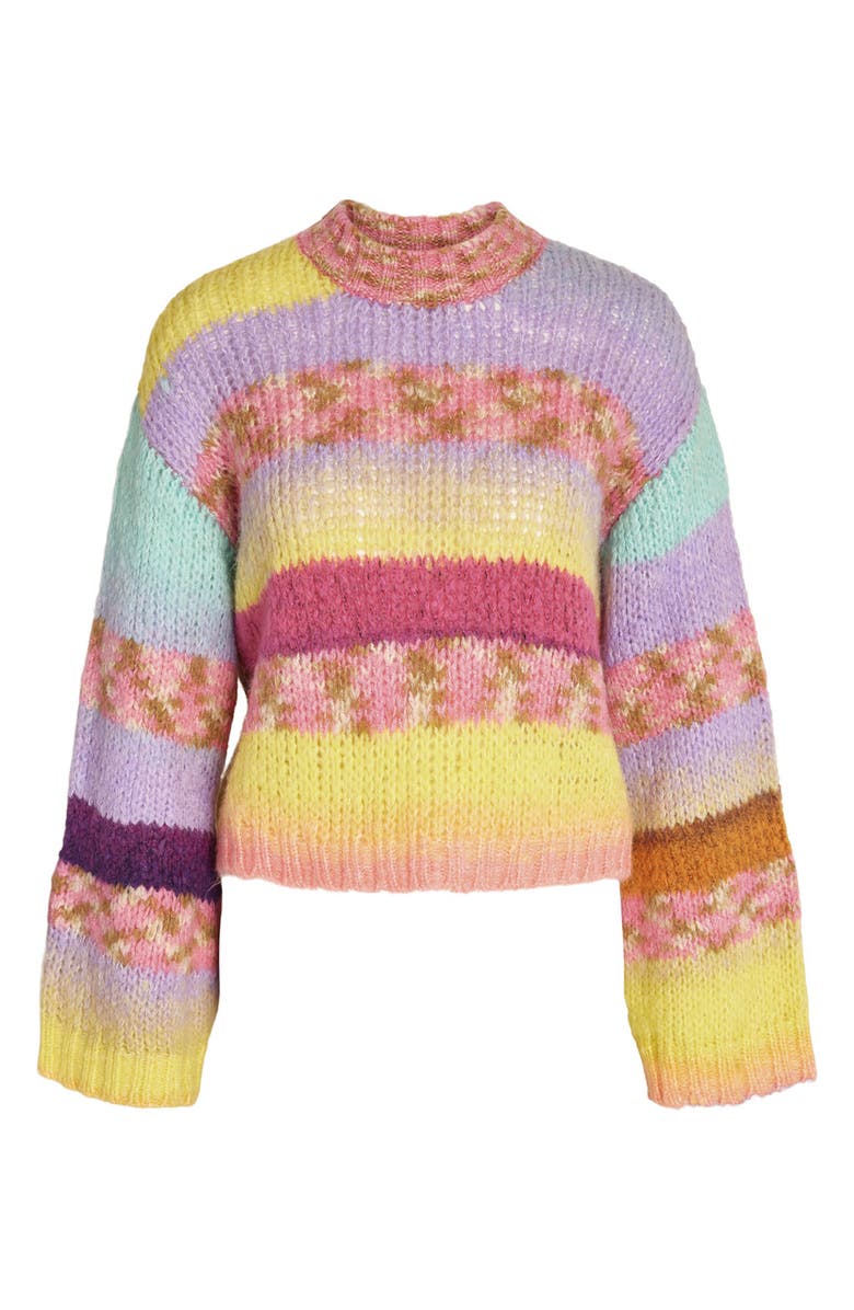 Noisy may Dazy Pattern Mock Neck Sweater, Alternate, color,