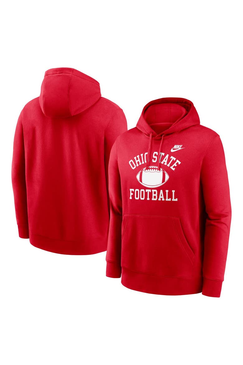 Men's Nike Scarlet Ohio State Buckeyes Legacy Football Icon Club Fleece Pullover Hoodie, Alternate, color, Scarlet