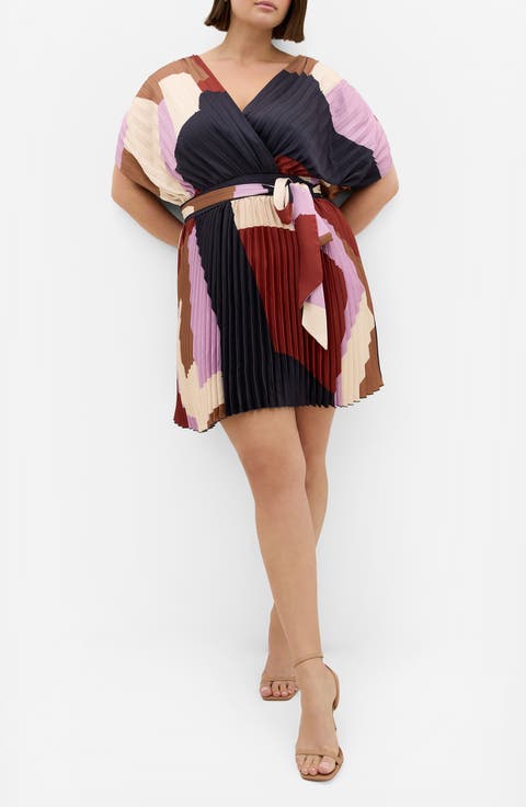 Hailey Abstract Print Minidress (Plus)