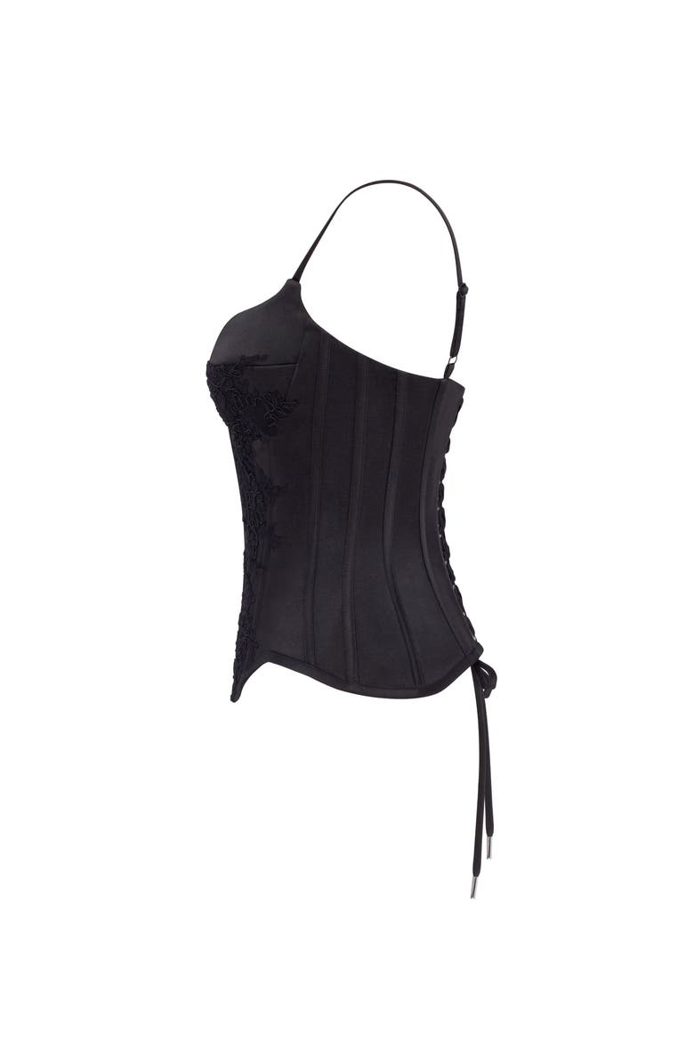 Lace Balconette Formal Occasion Corset in Black, Alternate, color, Black
