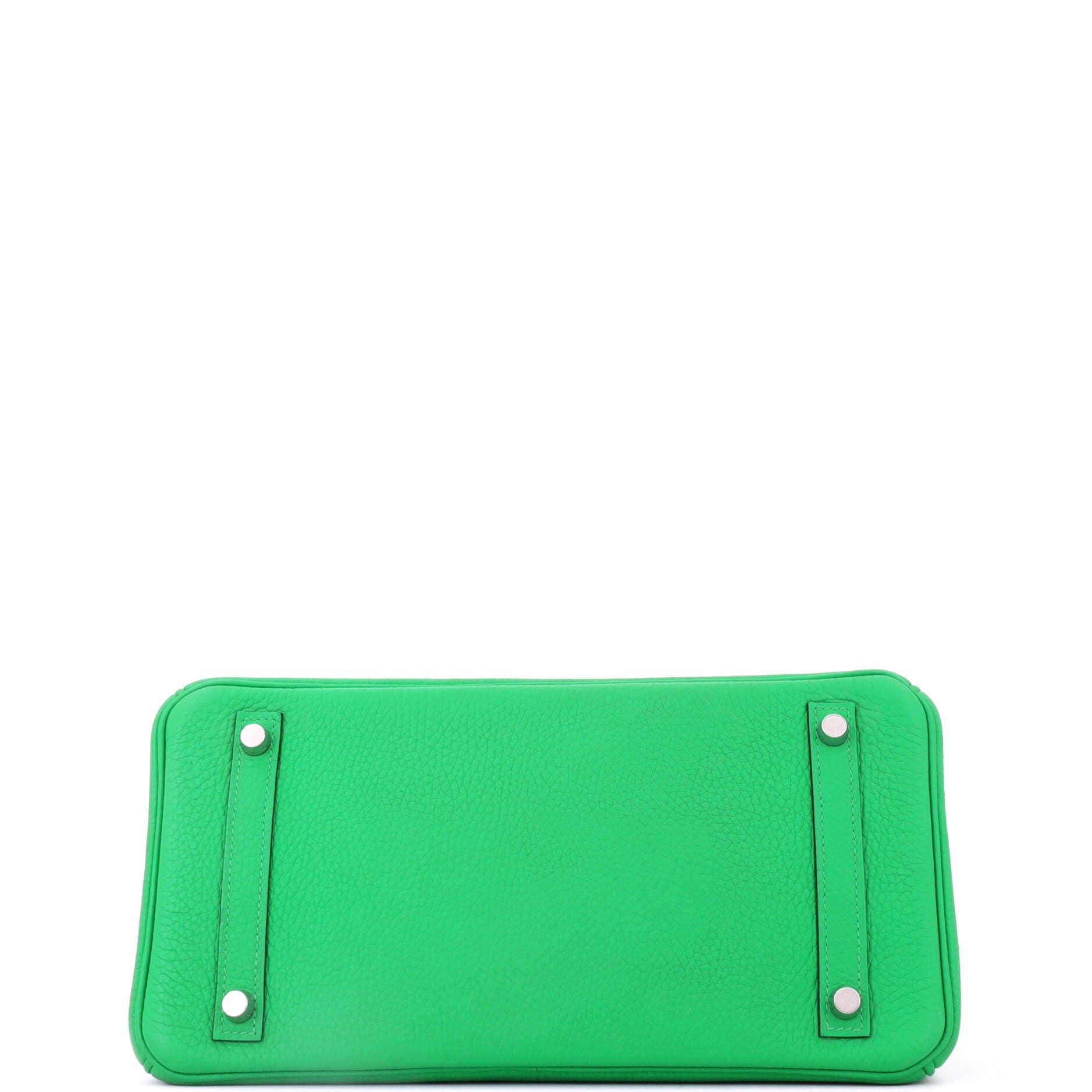 Birkin Handbag Green Clemence with Palladium Hardware 30, Alternate, color, Green