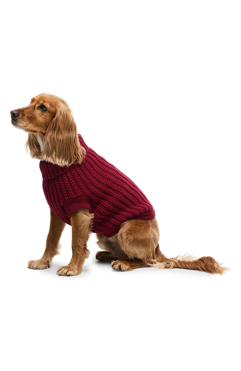 Barbour Saltburn Ribbed Dog Sweater, Alternate, color, Biking Red